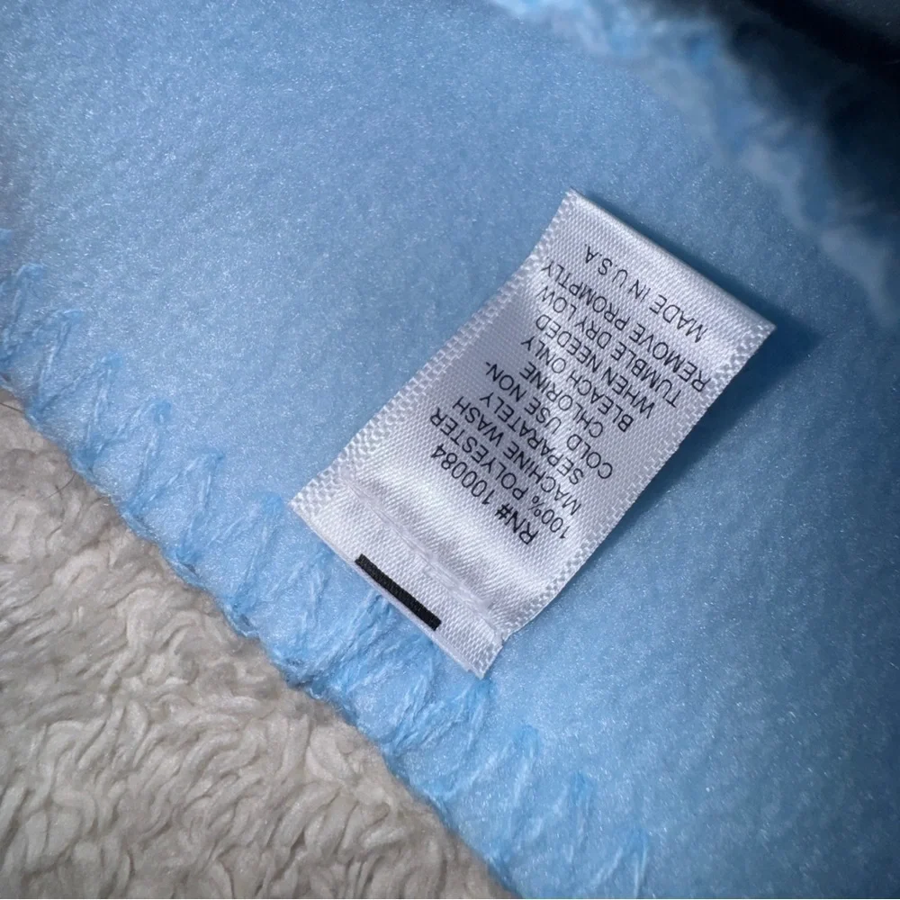 Light Blue Embroidered Blanket